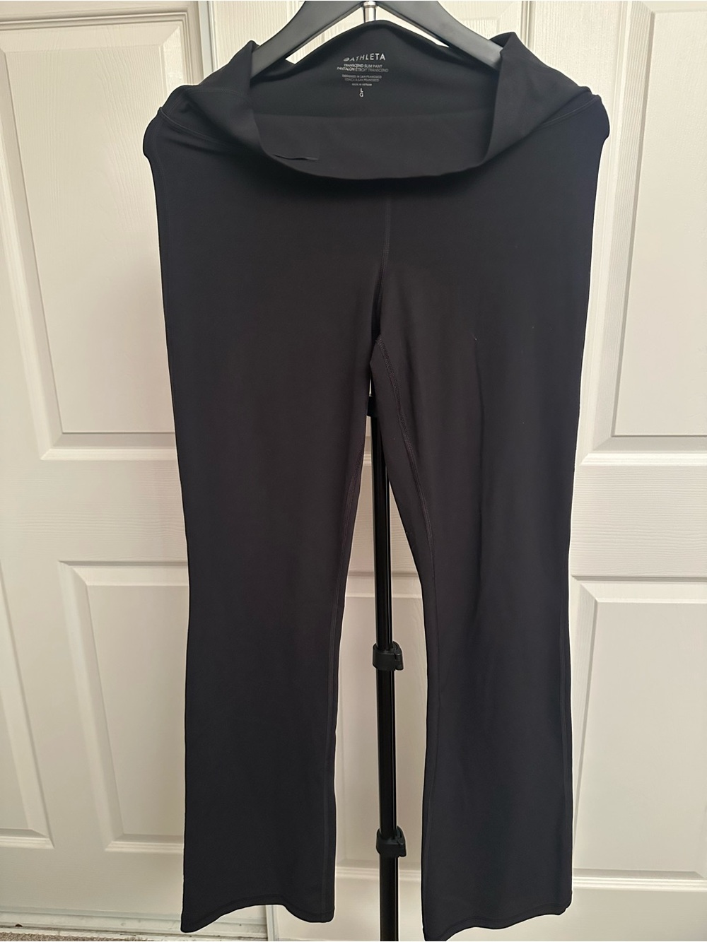 Athleta Black Boot-Cut Yoga Pants, Transcend Slim Pant